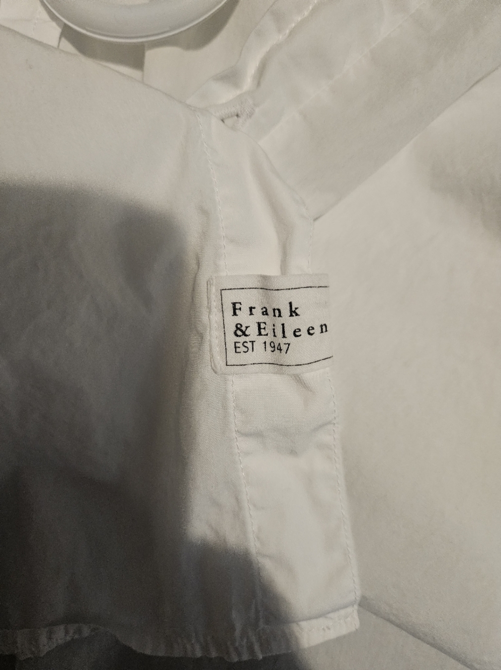 Frank & Eileen Joedy Crinkle Boyfriend Button-Up Shirt White M - Picture 5 of 6